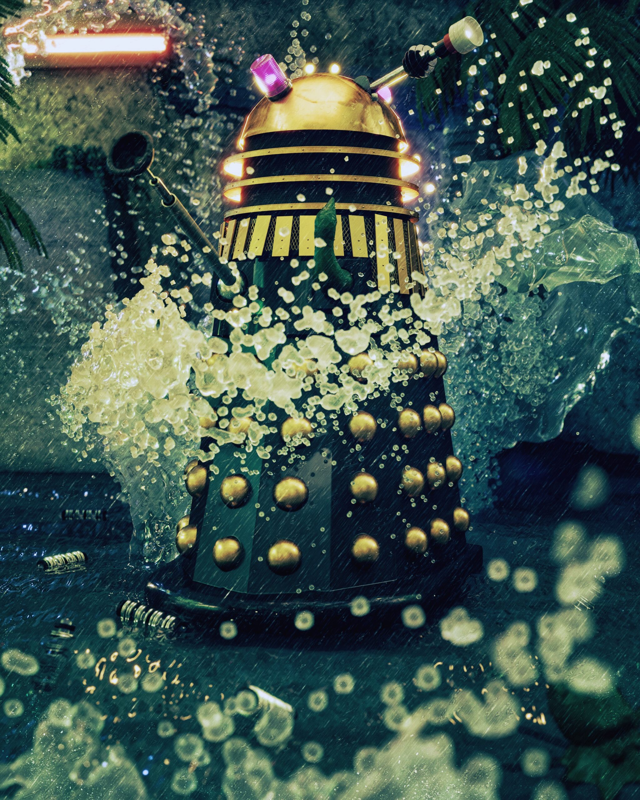 Golden Supreme Dalek - The Genocide Machine - Dalek Art by Phil Shaw ©